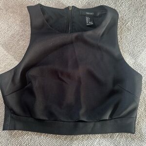 Black Zip Up Crop Top
